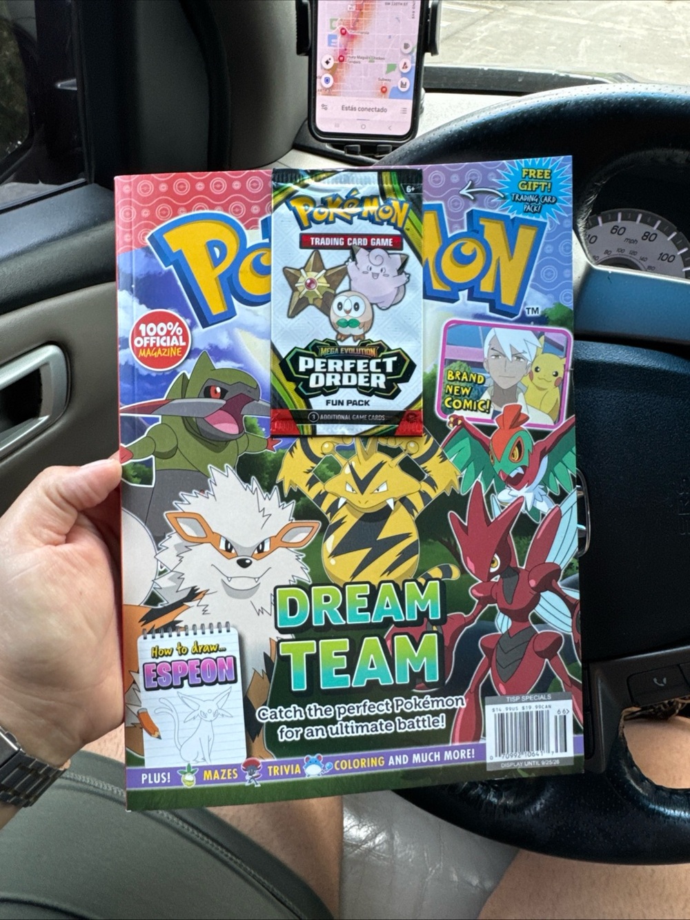 Pokémon Dream Team Magazine with Perfect Order Trading Card Pack - Multicolor